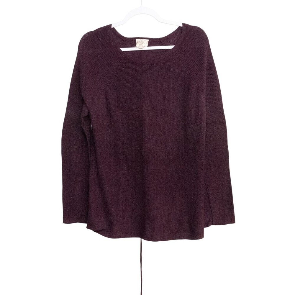 Happy Rose Womens Maroon Sweater Solid Pullover Boat Neck Long Sleeve Size L